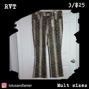 Revolt/ R.v.t Jeans co, multi-size, snake skin 3/$25